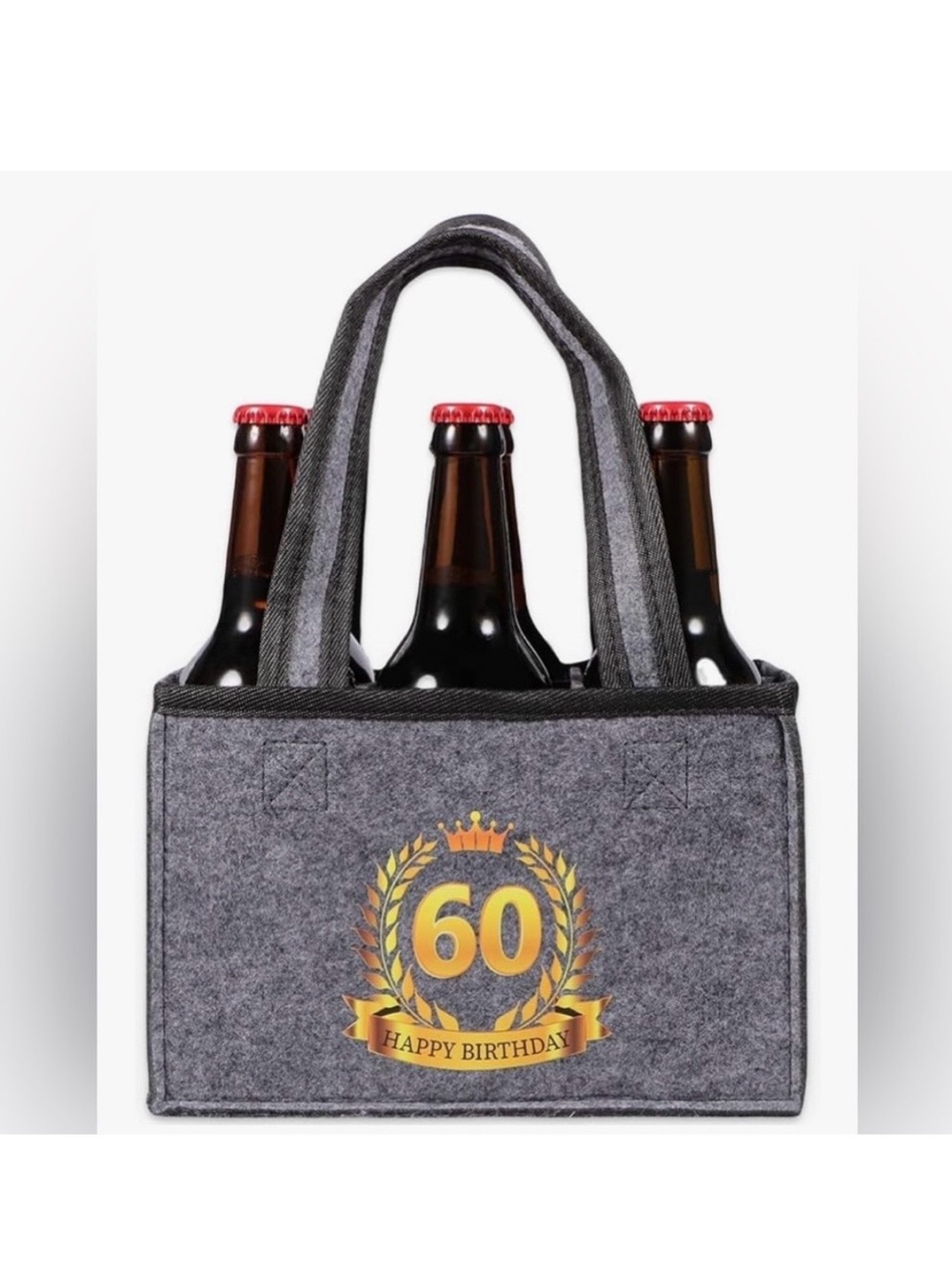 60th Birthday Reusable 6 Pack Beer Tote